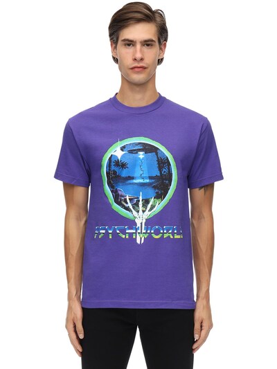 Psychworld Deadworld Cotton Jersey T-shirt In Purple