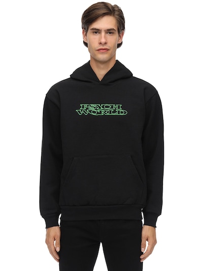 Psychworld Spinal-fluid Jersey Sweatshirt Hoodie In Black