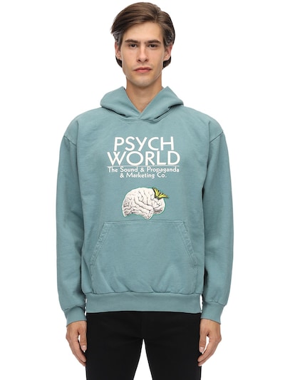Psychworld Adam&eve Jersey Sweatshirt Hoodie In Blue