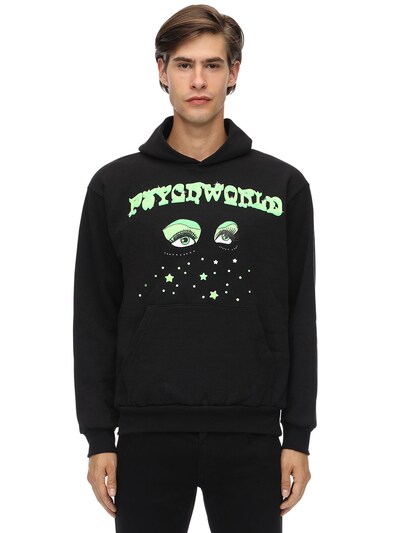 Psychworld Dream-state Jersey Sweatshirt Hoodie In Black