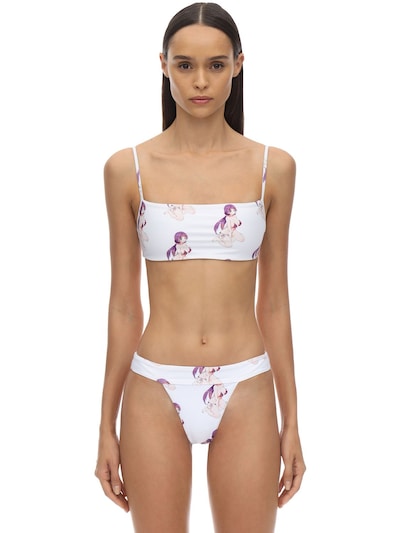 Sahara Ray Swim Kim Spandex Bikini Top In White