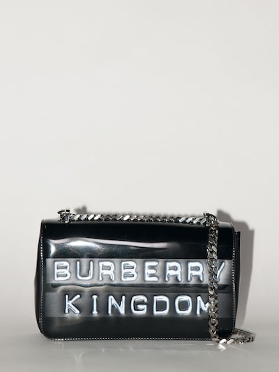 Burberry Debossed Logo Shoulder Bag In Black