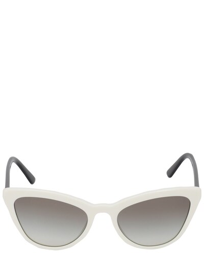 Prada Bicolor Cat Eye Acetate Sunglasses In White,black