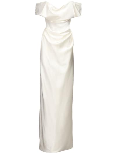 Vivienne Westwood - Heavy silk satin cocotte dress - Ivory | Luisaviaroma