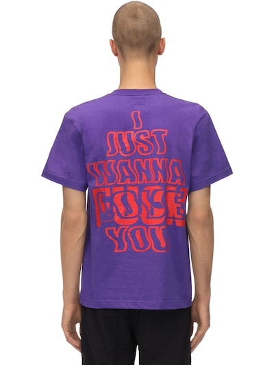 Fr2 Fxxking Rabbits Love Or Fxxk Cotton Jersey T Shirt Purple Luisaviaroma