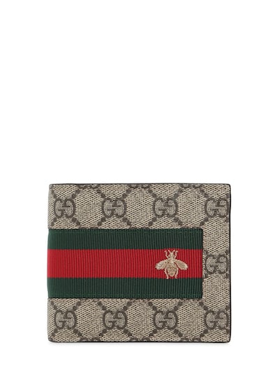 Gucci - Coated canvas wallet w/ web 