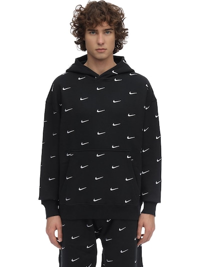 nike nrg swoosh logo hoodie black
