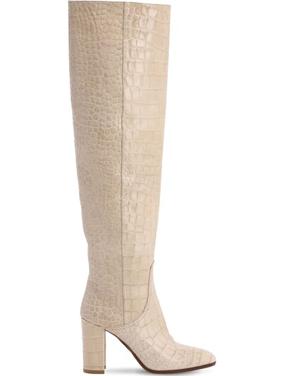80mm croc embossed over the knee boots 