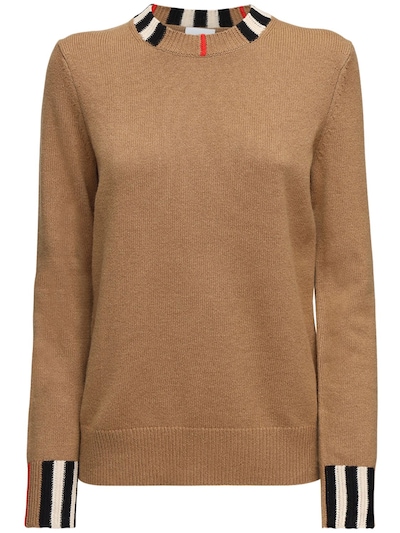 Burberry - Eyre cashmere knit sweater - Beige | Luisaviaroma