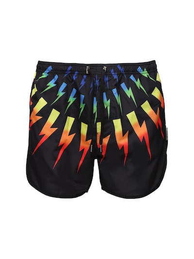 rainbow swim trunks