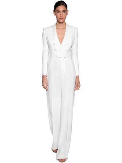 white stretch jumpsuit