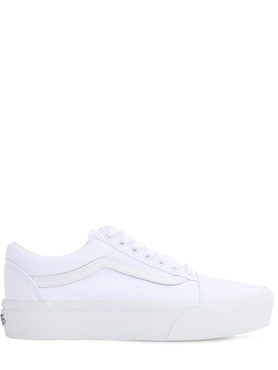 vans platform sneakers white