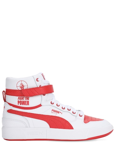 red puma high top shoes