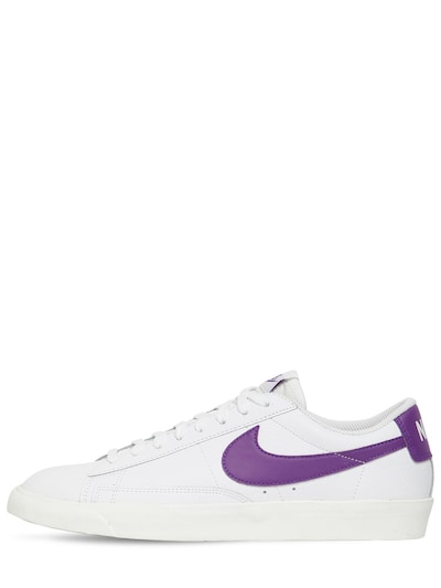 purple leather sneakers