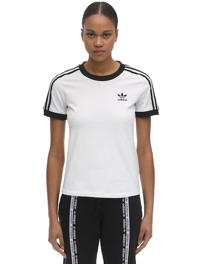 Adidas Originals - Camiseta de algodón con rayas y logo - Blanco |  Luisaviaroma