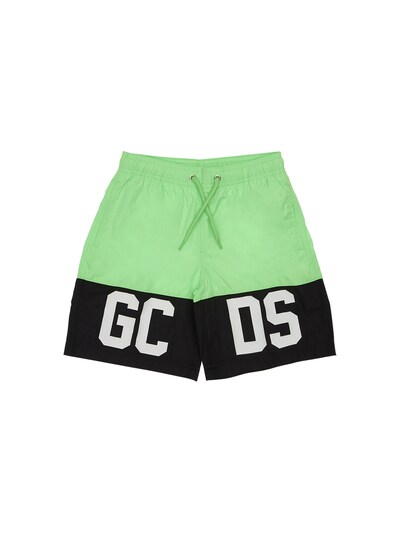 neon green swim shorts