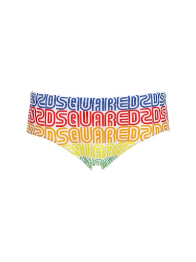 Rainbow pride logo nylon swim briefs 