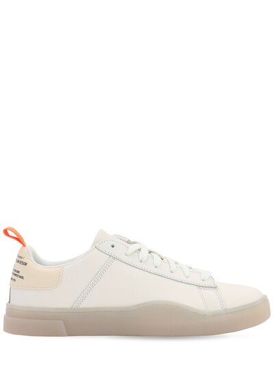 diesel white leather sneakers