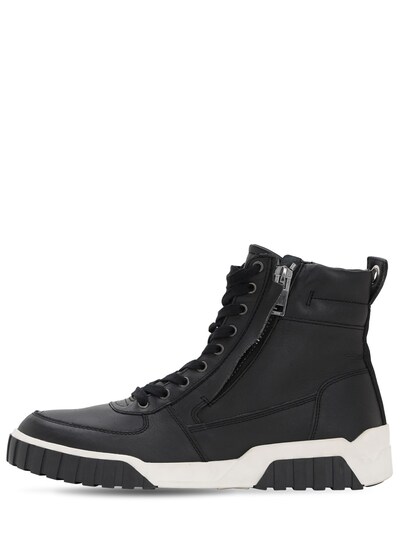 diesel leather high top sneakers