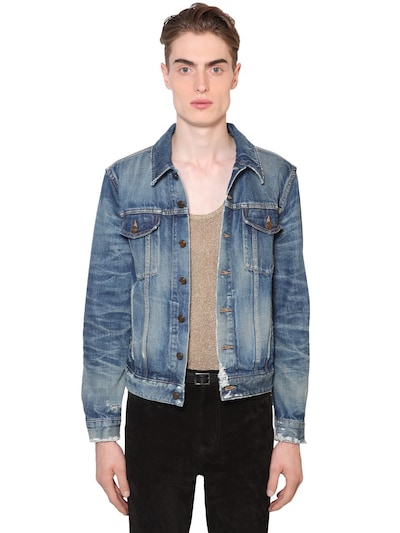 blue shirt denim jacket