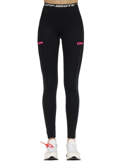 techno jersey leggings - Black/Pink 