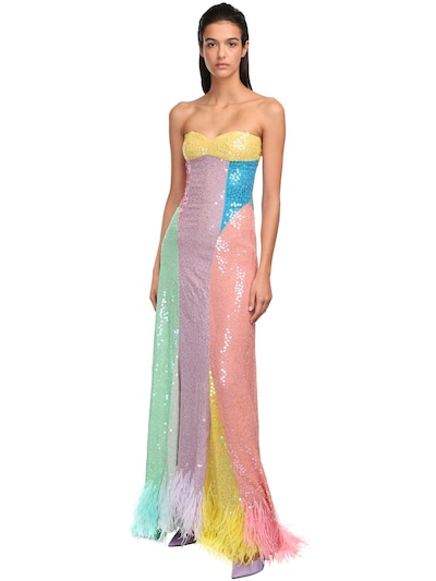 attico rainbow sequin dress