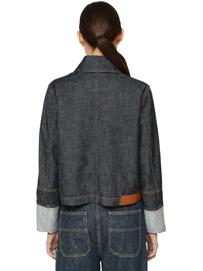loewe cropped denim jacket
