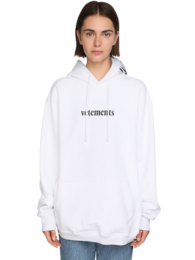 vetements white hoodie