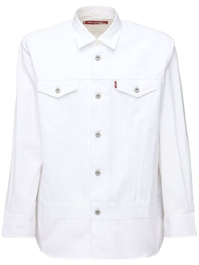 levis white linen shirt