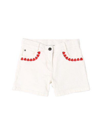 kids white denim shorts