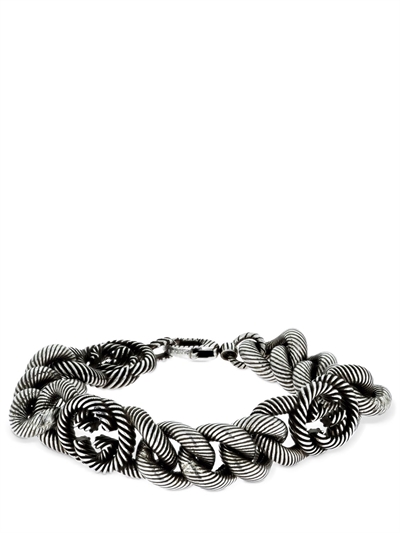 gucci interlocking g chain bracelet in silver