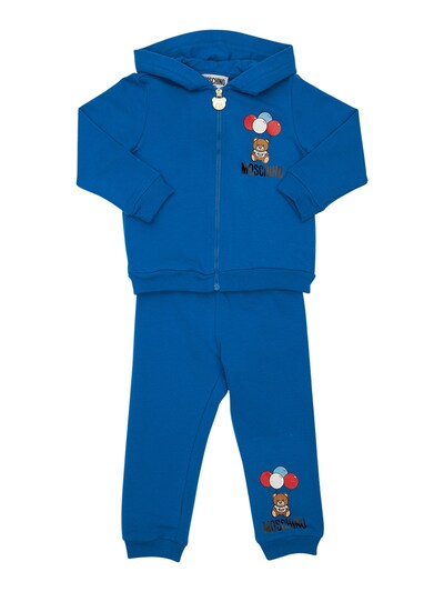 blue sweatshirt and sweatpants