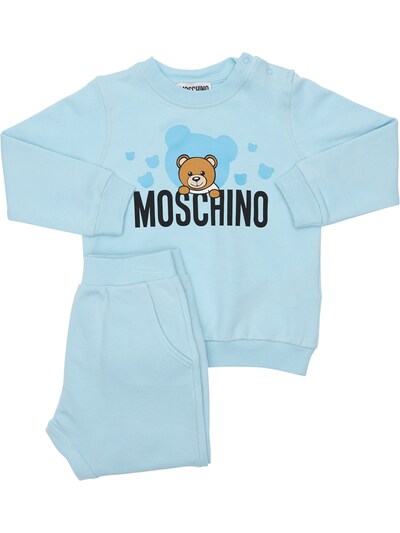 light blue sweatpants and sweatshirt