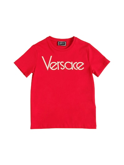red and white versace shirt