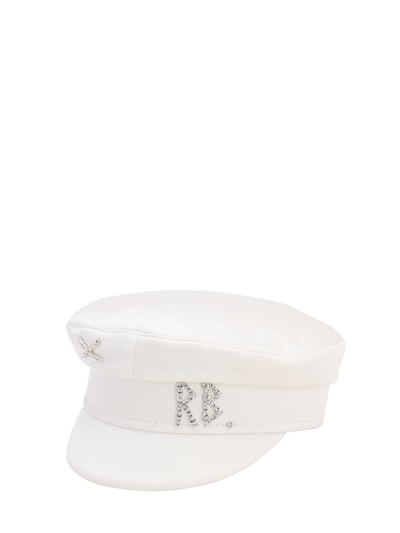 Ruslan Baginskiy Embellished Satin Baker Boy Hat Luisaviaroma