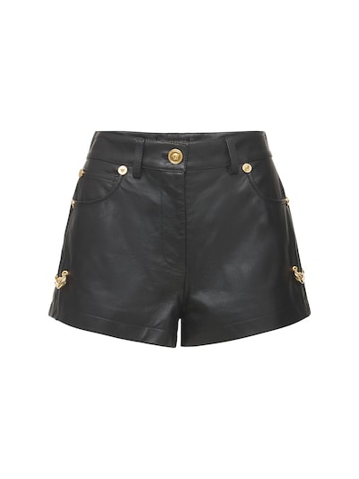 versace leather shorts