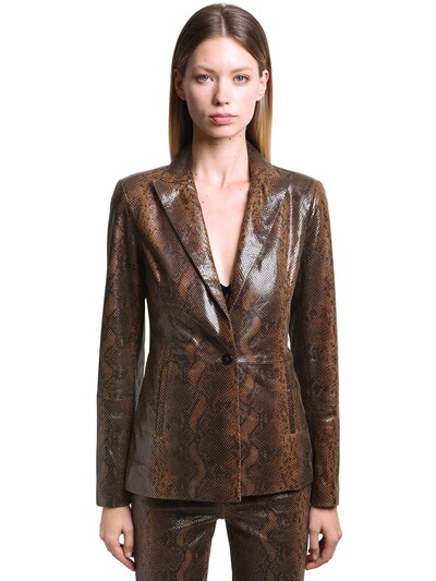 printed leather jacket