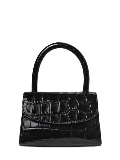 BY FAR - Mini croc embossed leather bag 