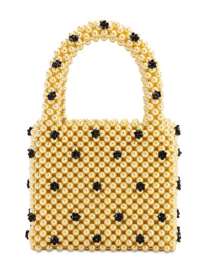 yellow beaded bag