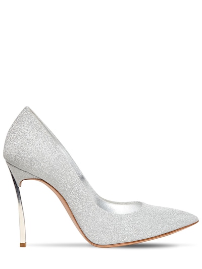 casadei silver pumps