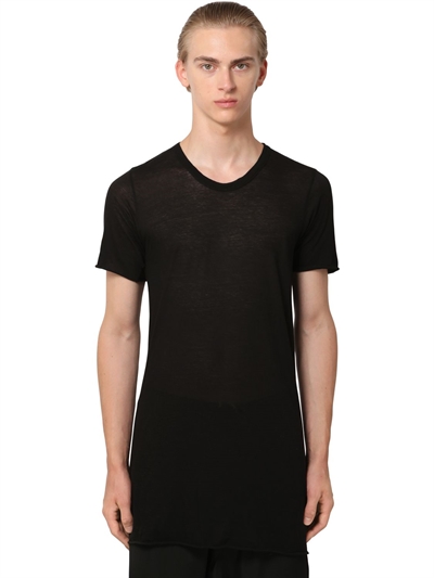 RICK OWENS - LIGHT COTTON JERSEY T-SHIRT - Black