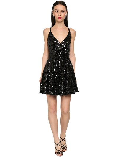 dolce and gabbana black sequin dress