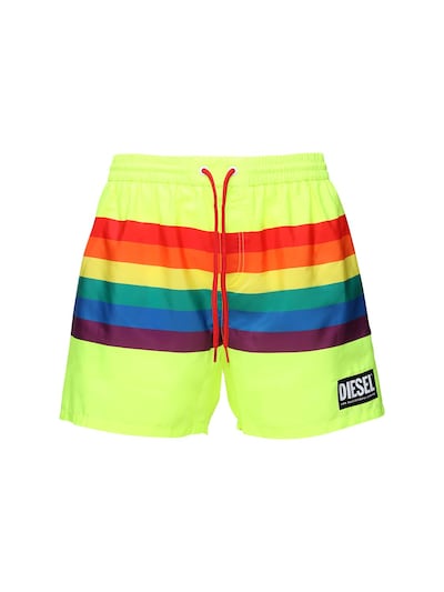 rainbow swim trunks