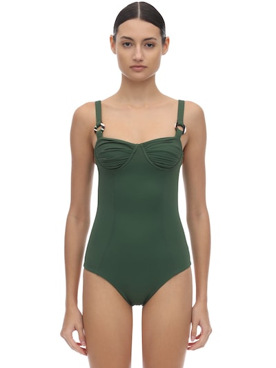 green swimsuit