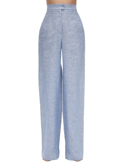 high waist wide leg linen pants