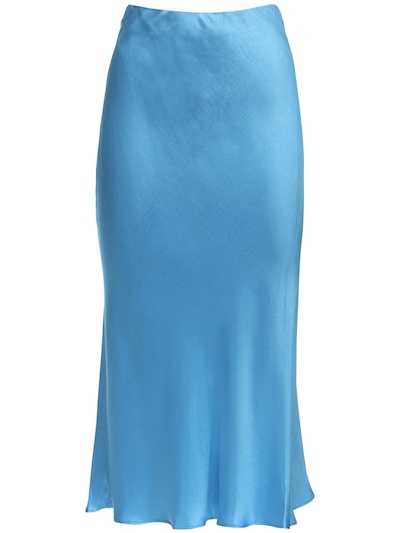 blue satin midi