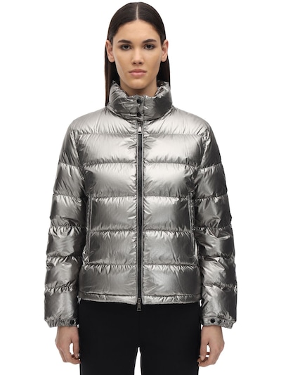 silver moncler coat