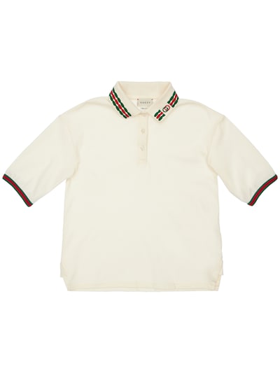 gucci cotton polo with embroideries