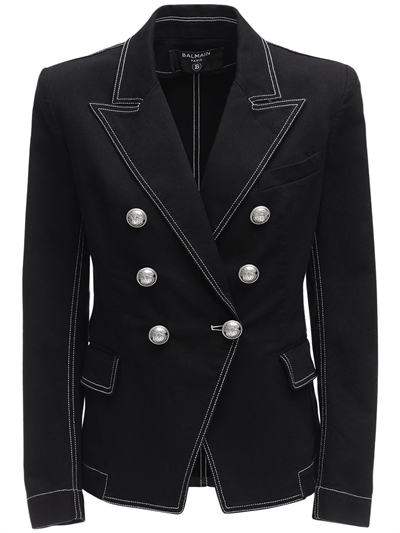 balmain denim blazer