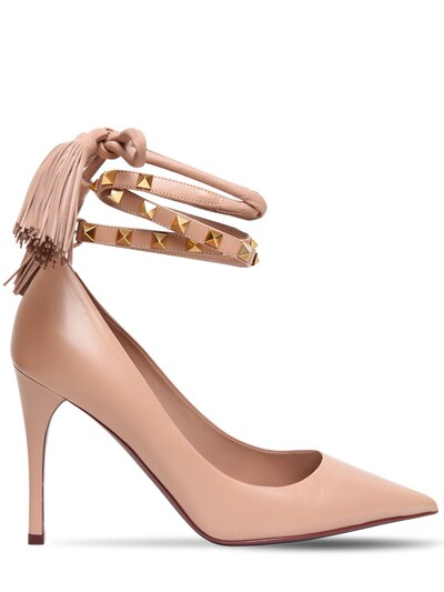 valentino garavani rockstud wrap leather pump